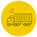 van dropping of parcel icon