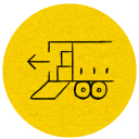 van dropping of parcel icon