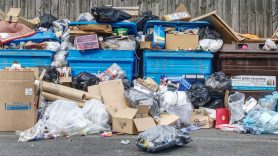 bins overfilled with waste