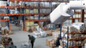 security camera in warehouse