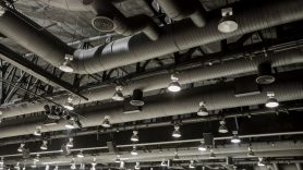 air vents on the ceiling of the warehouse