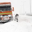 snow being cleared for a truck