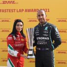 2021: Lewis Hamilton wins 6th DHL Fastest Lap Award, setting a new record.