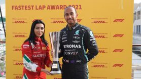 2021: Lewis Hamilton wins 6th DHL Fastest Lap Award, setting a new record.