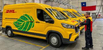 Electric vans from dhl are charged