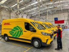 Electric vans from DHL are charged