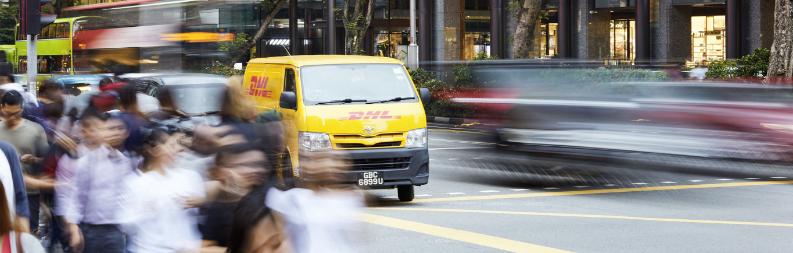 DHL car in Asia