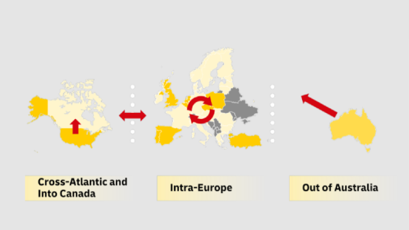 e-commerce areas and trade lanes