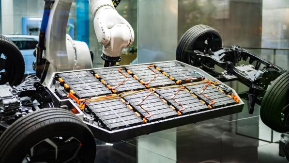 Robotic Arm Installing Electric Car Battery