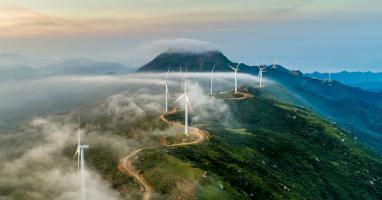 Wind turbines in the mountains