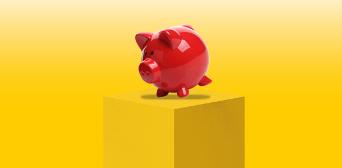 A red piggy bank