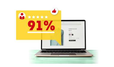 Laptop with percentages