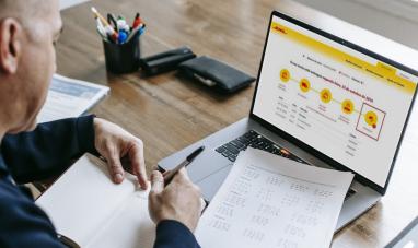 Man working in front of laptop