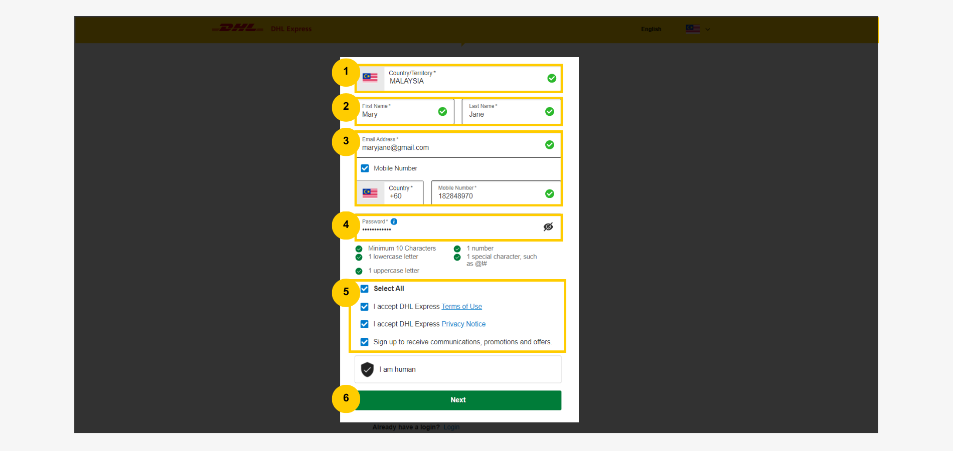 MyGTS Calculate Customs Duties - DHL MyGTS Signup Details-1