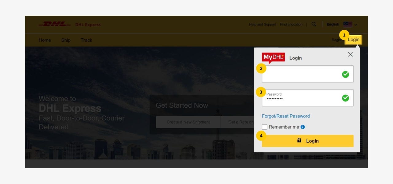 Step by Step: Proactive Shipment Notifications - Login MyDHL+