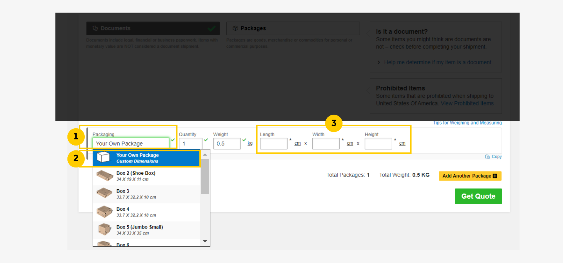 Check DHL International Shipping Rate-Own Package