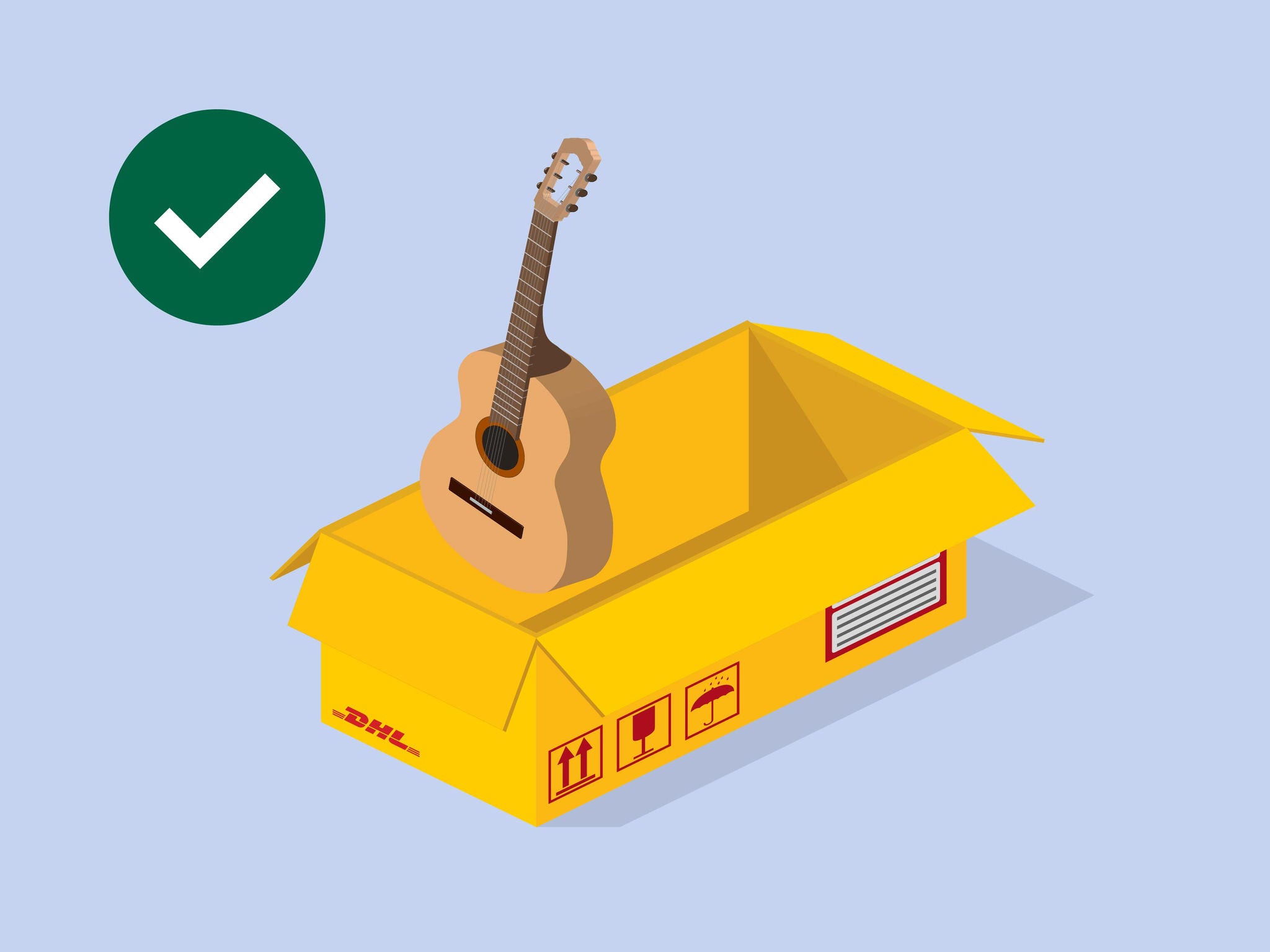 guitar in a yellow box