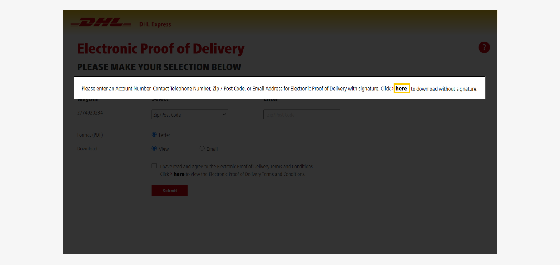 Get DHL Proof of Delivery Guide - POD without Signature-direct access