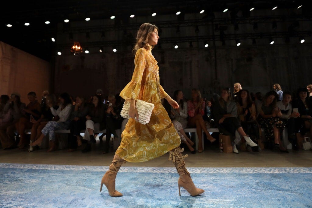 SYDNEY, AUSTRALIA - MAY 14:  A model walks the runway during the We Are Kindred show at Mercedes-Benz Fashion Week Resort 20 Collections at Carriageworks on May 14, 2019 in Sydney, Australia.  (Photo by Mark Nolan/Getty Images)