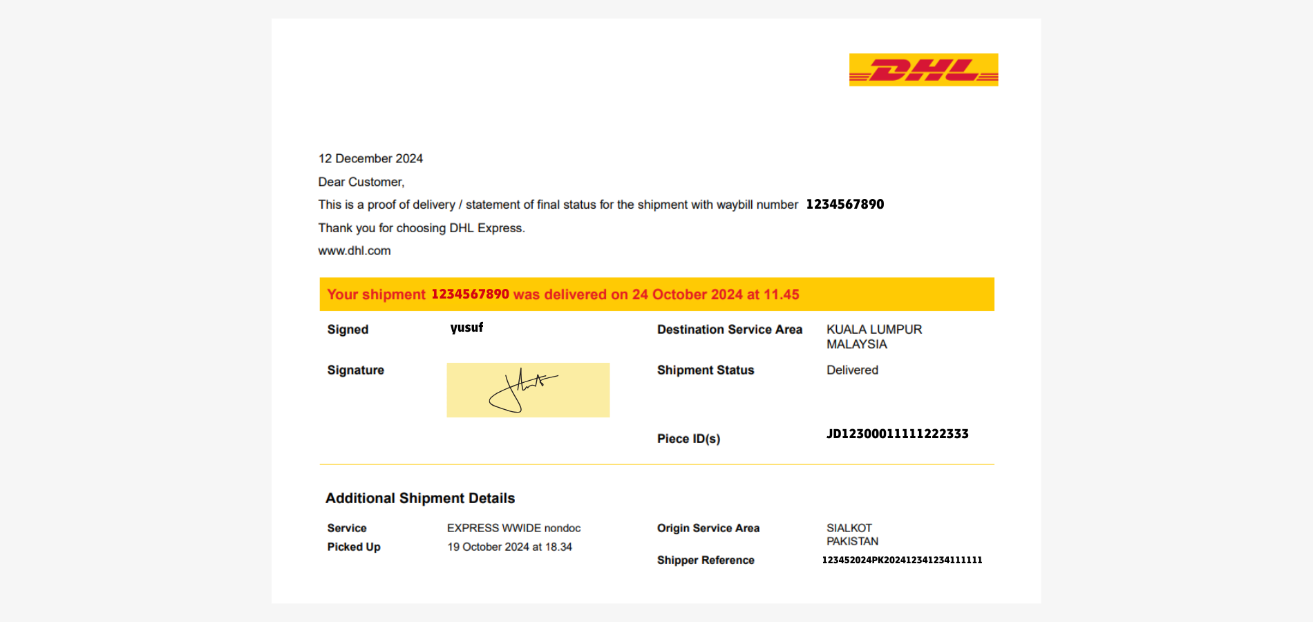 Get DHL Proof of Delivery Guide - POD with Signature