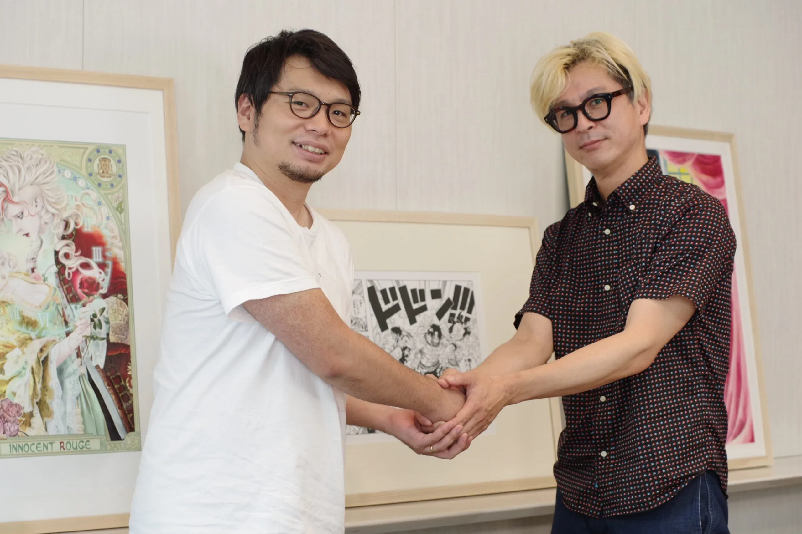 Tai Iguchi, CEO of TRiCERA (left) with Masashi Okamoto (right), project director of the Shueisha Manga-Art Heritage project.