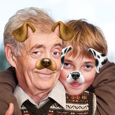 <p>With a few taps on the screen, their smiling faces suddenly sprout dog ears and a snout – a Snapchat filter. The boy clicks the shutter, and the image of the two candid canines becomes Grandpa's new background image on his home screen. Welcome to the reality of augmented reality. Even if the dog filter is just a fun gag, it’s one of the most recognizable and utilized applications of AR. We might not even actively acknowledge it as such; when we switch on a light, we don’t marvel at the perfect functionality of an electric circuit and a tungsten filament. The same goes for the augmented reality superimposed on our digital screen. Far from thinking to ourselves that we are utilizing innovative technology to enter a contrived world of augmented reality, we open our mouths to activate the dog tongue lap – LOL!</p>
