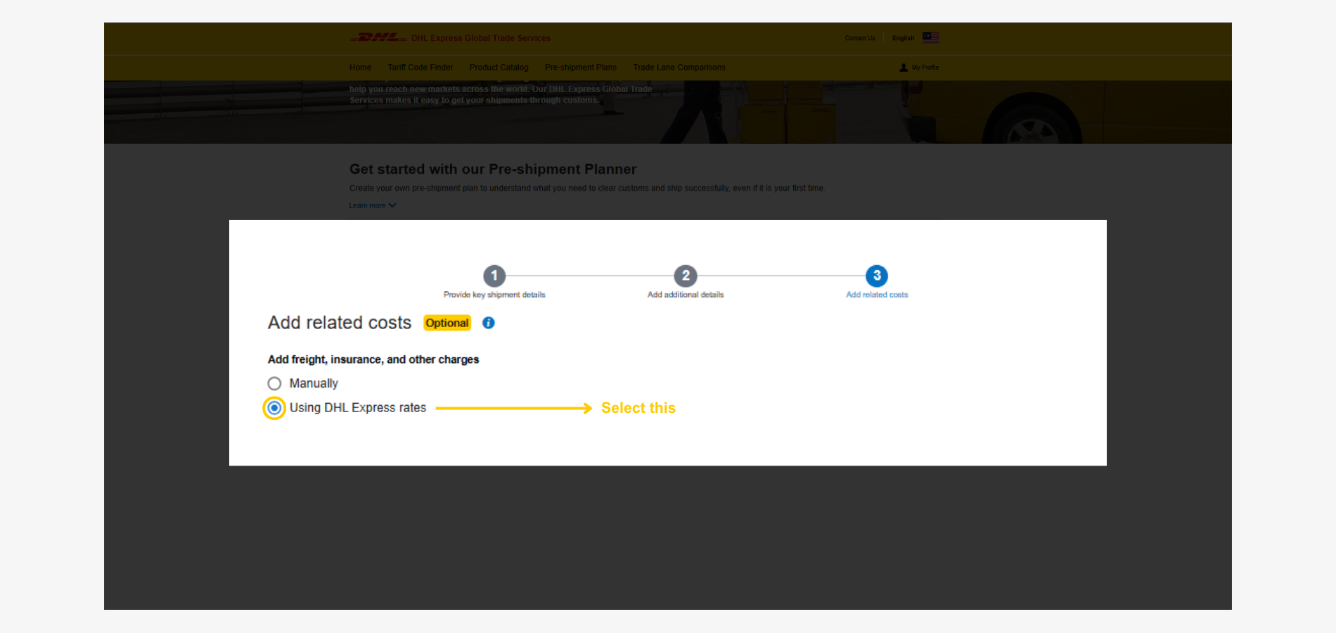 MyGTS Calculate Customs Duties - DHL Express Rates