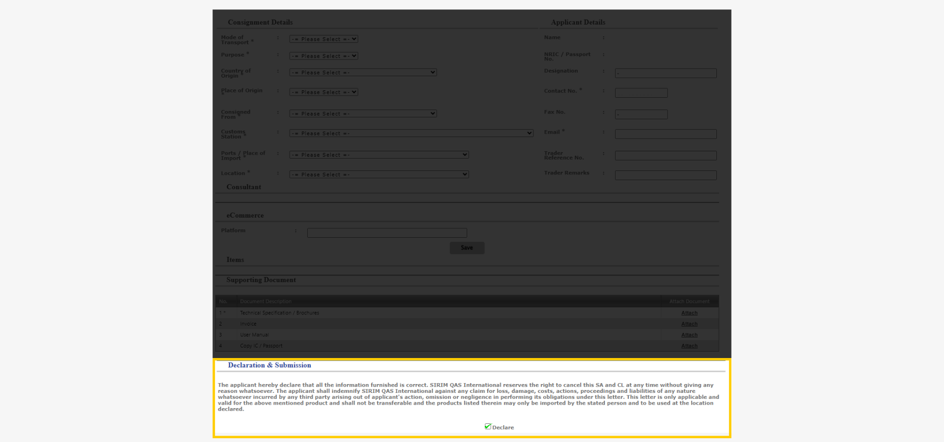 Declaration and Submission-SIRIM Approval Guide