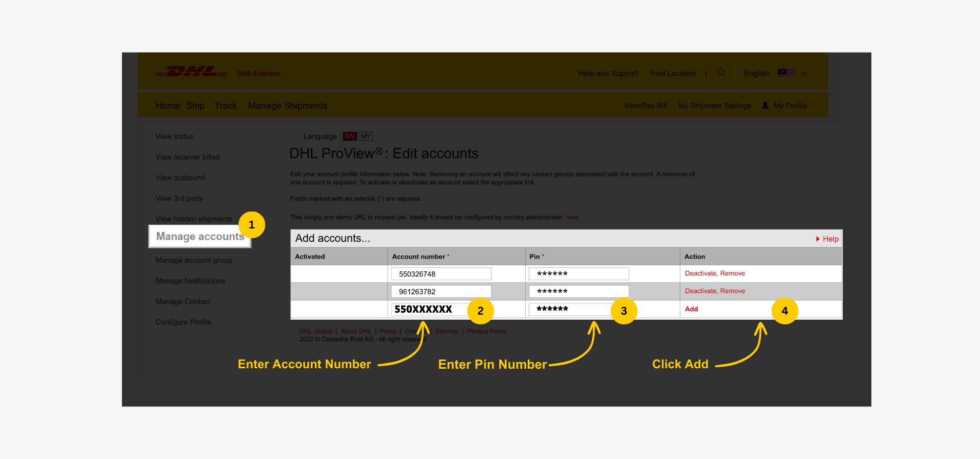 Step by Step: View Full DHL Shipment Activities and History