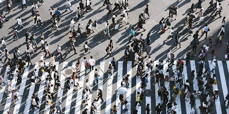 crowd on a pavement