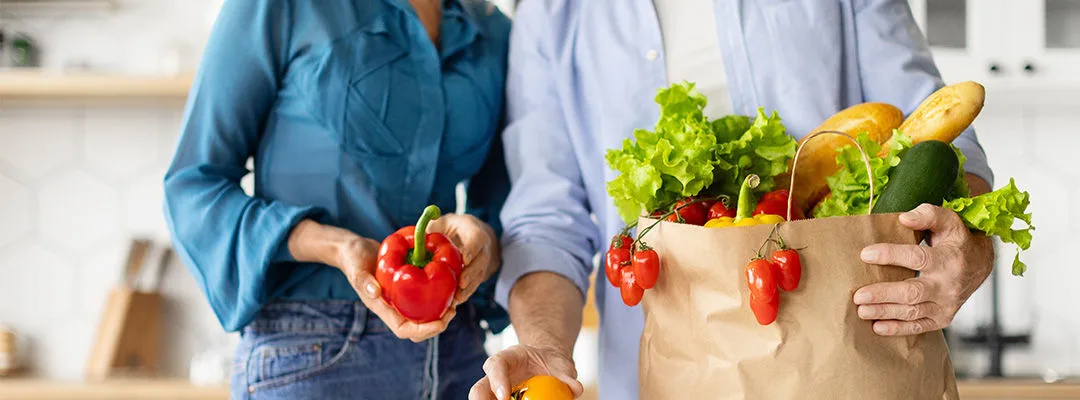 vegetables in brown packages