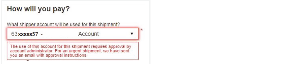 The requestor will be notified during shipment creation process in MyDHL+.