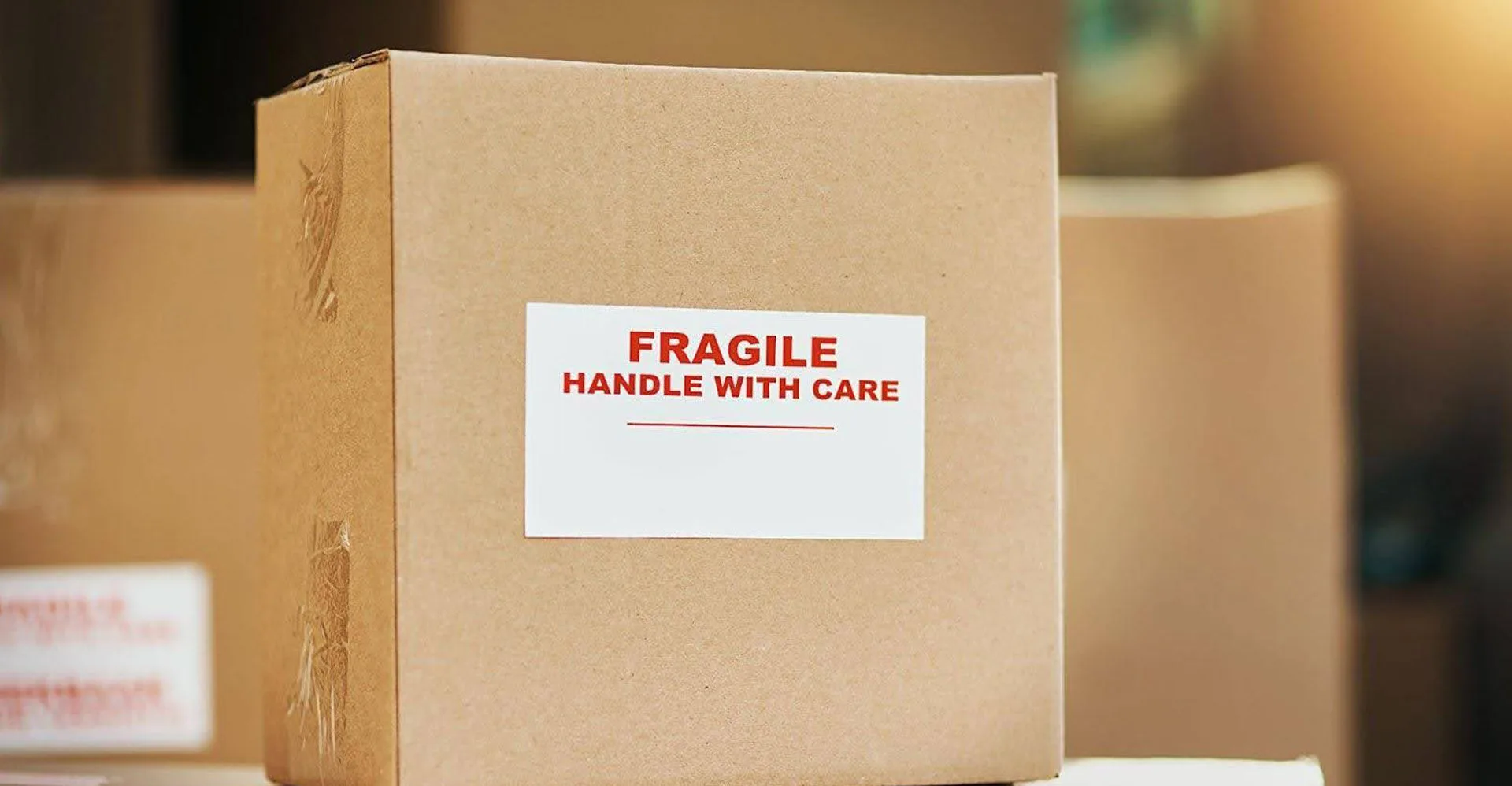 fragile items inside durable boxes marked with fragile sticker