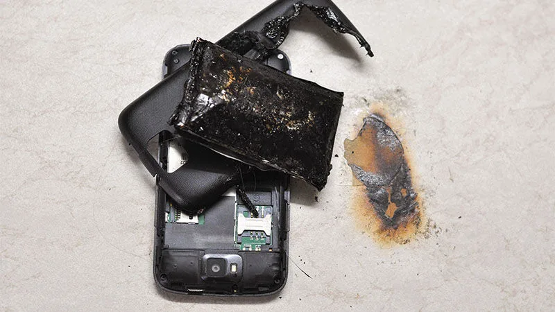 damaged mobile phone