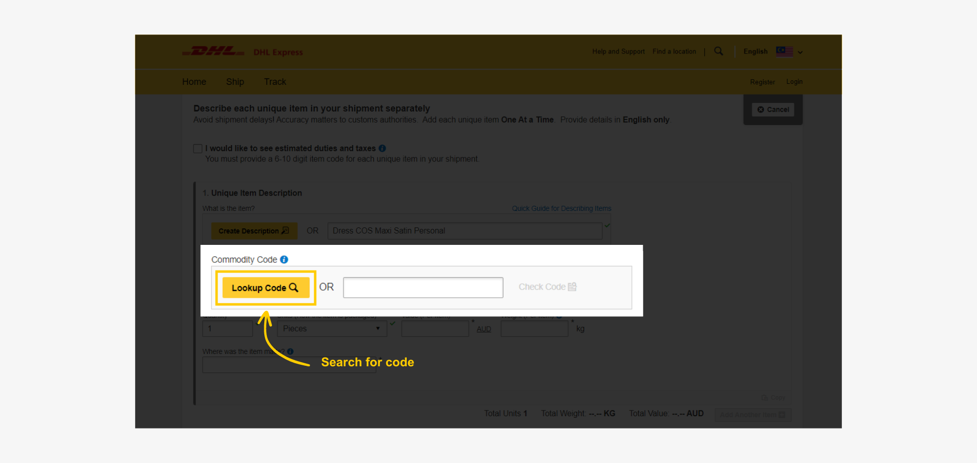 How To Create An Import Shipment On MyDHL+