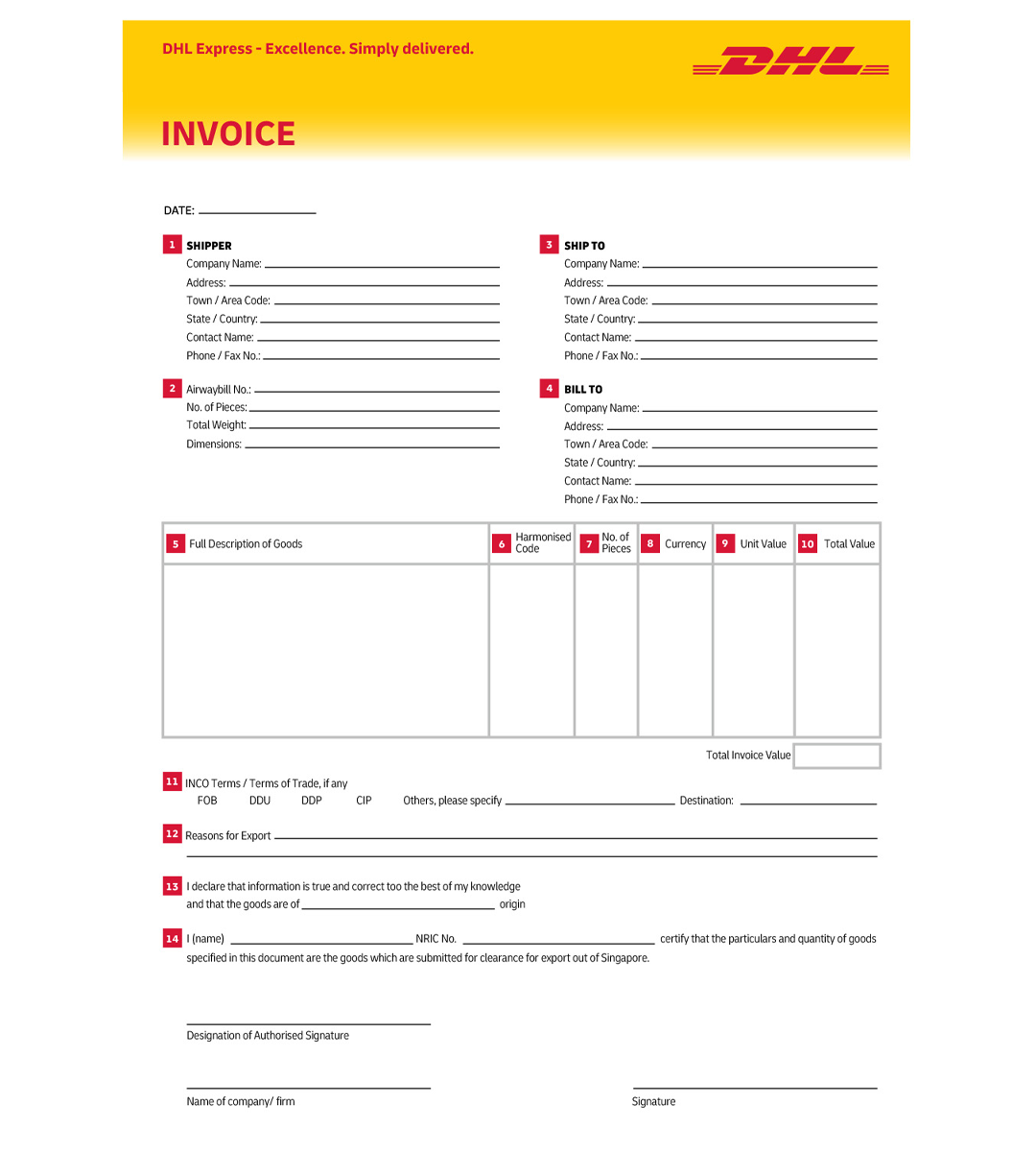 DHL 發票