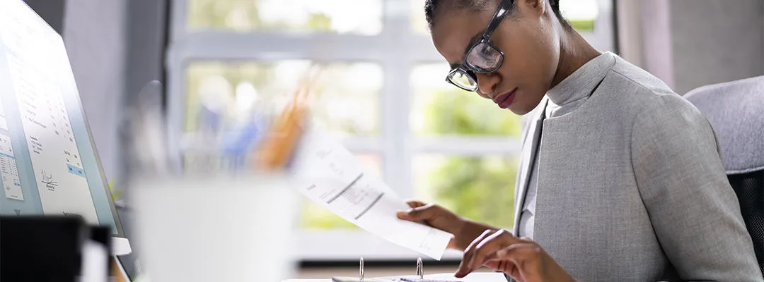 woman filing papers