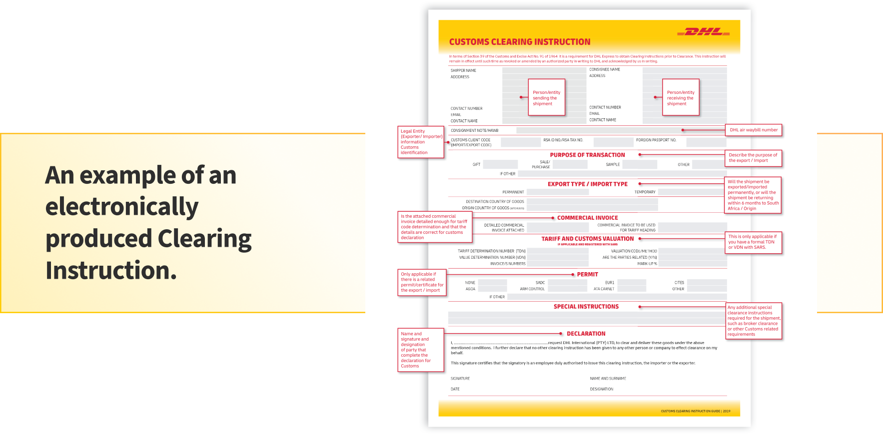 clearing instructions