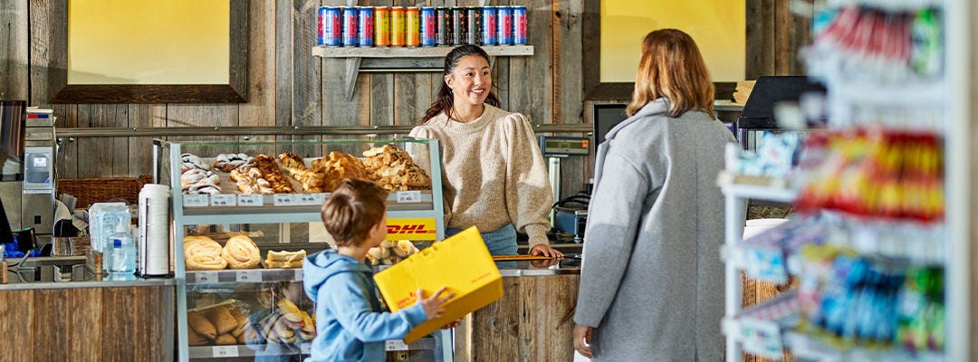 woman smiling at customer