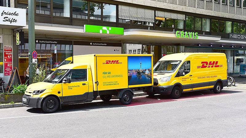 DHL vans parked