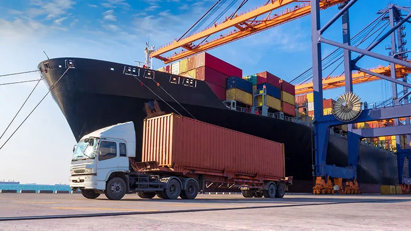 truck in shipping dock