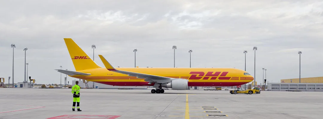 DHL aeroplane on a tarmac