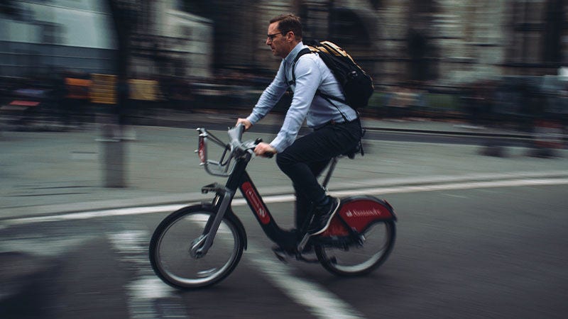 man riding a bicycle