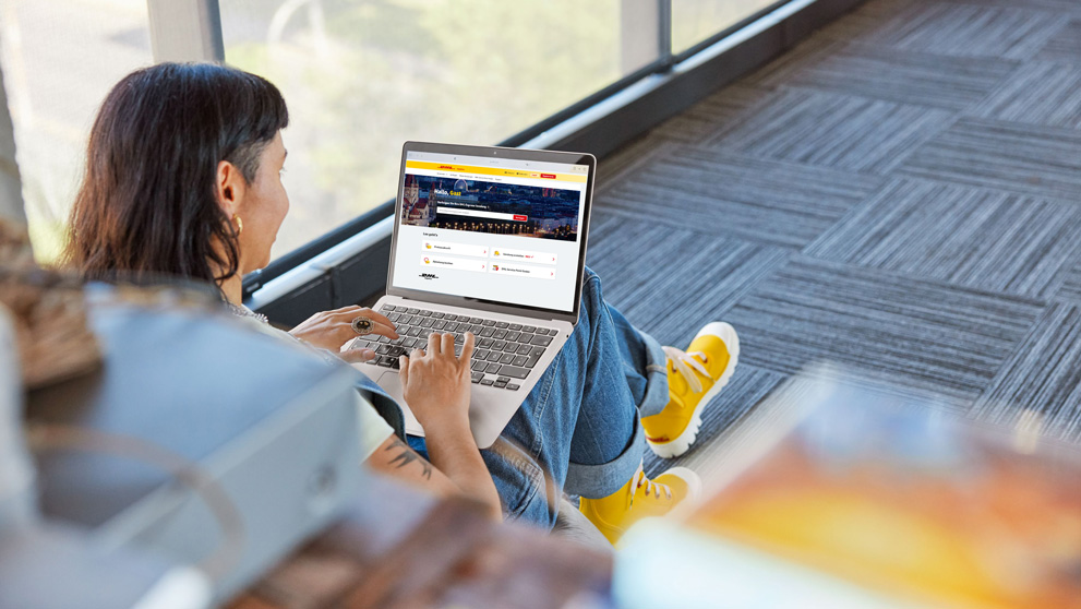 A woman digital interaction with laptop