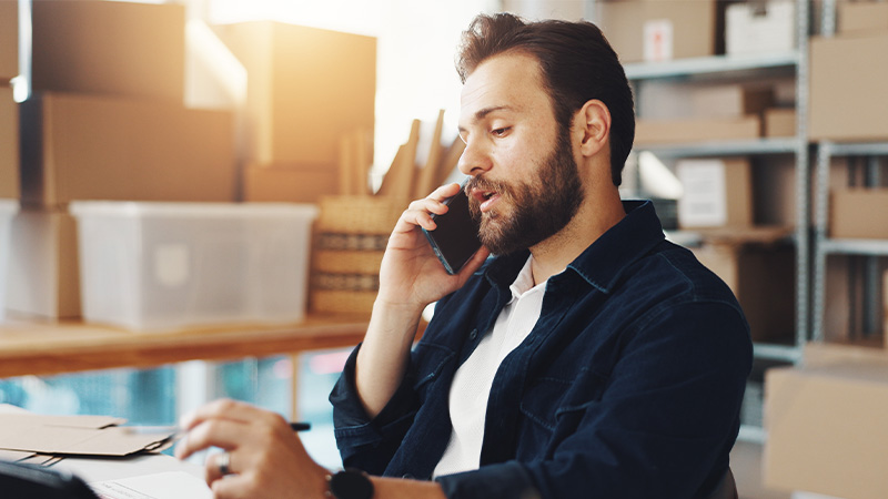 man on mobile phone