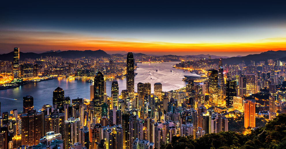 aerial view of Hong Kong