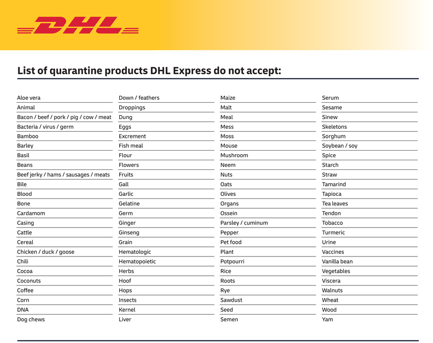 list of japan quarantine products