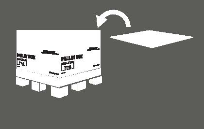 3. Insert the flat cardboard provided into the base of the pallet